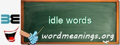 WordMeaning blackboard for idle words